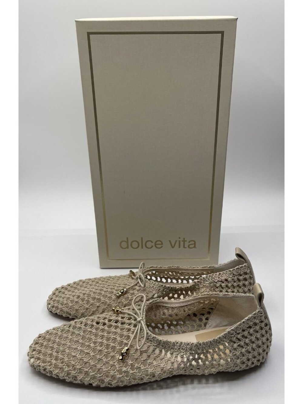 Dolce Vita Flats Women’s Size 8 Kaylyn Beige Oatmeal Crochet Woven